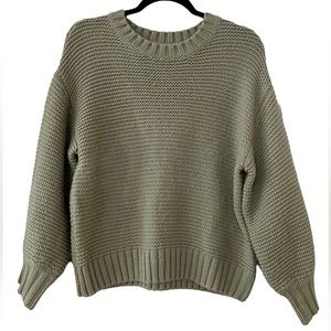 New Directions Light Sage Green Crew Neck Sweater